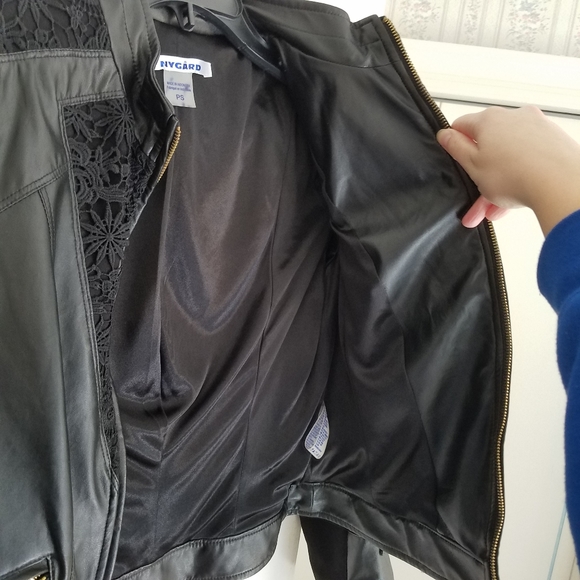 Leather Lace Black Jacket Small - Picture 6 of 9